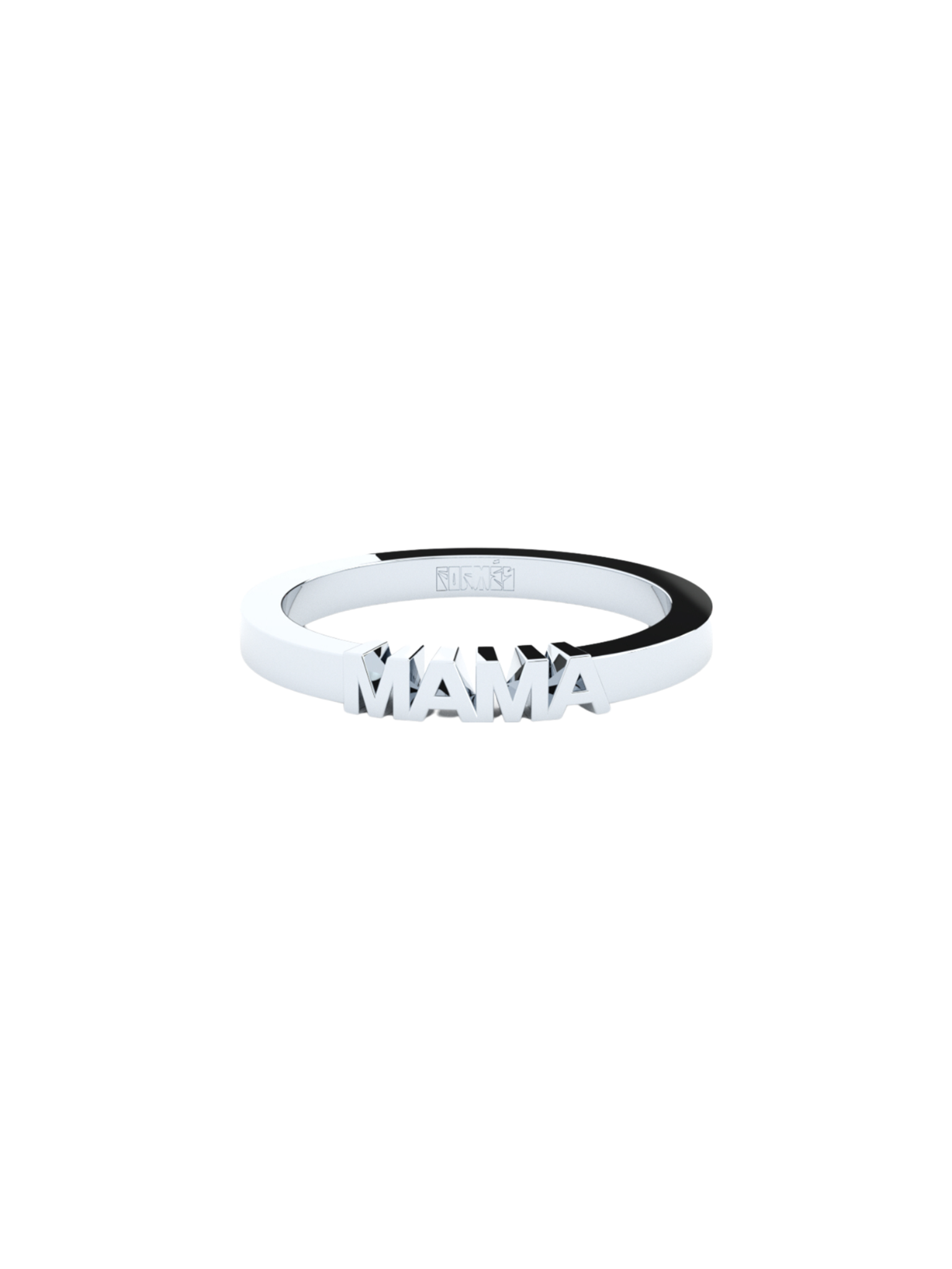 Becoming ring mama, plain, 2,5 mm, white